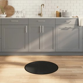 vidaXL Covor rotund, negru, 60 cm, bambus