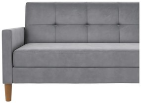 Colțar gri deschis cu tapițerie din catifea Lilly – Støraa