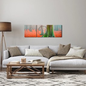 Tablou cu pomi (cu ceas) (90x30 cm)