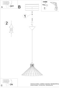 Lustră pe cablu Sollux SL.1186 EDA 1xE27/15W/230V negru