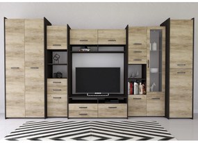 Mobilier cameră de zi Moledo (stejar gri + stejar canterbury). 1014007