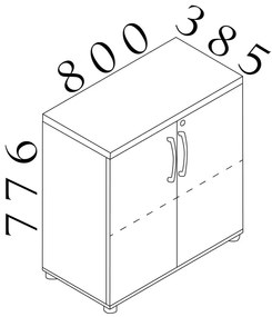 Dulap jos Visio LUX 80 x 38,5 x 76 cm, nuc