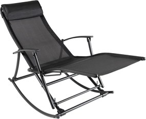 vidaXL Balansoar de grădină, negru, oțel și textilenă