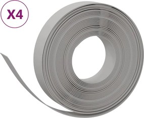 vidaXL Borduri de grădină, 4 buc, gri, 10 m 10 cm, polietilenă