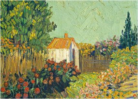 Tablou pe sticlă - Imitator of Vincent van Gogh, Landscape, reproducere (70x50 cm)