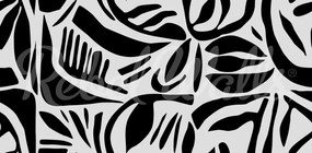 Tapet Abstract Leafs, Black &amp; White, Rebel Walls