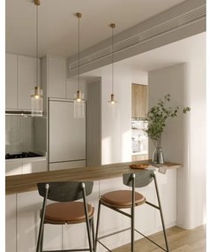 Lustră LED pe cablu MAXLIGHT P0531 SIGNATURE LED/8W/230V d. 15 cm alamă/transparent