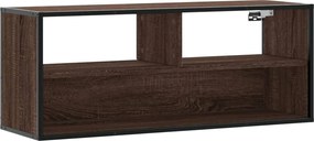 vidaXL Dulap TV, stejar maro, 100x31x39,5 cm, lemn prelucrat și metal