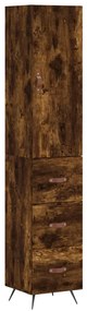 3198830 vidaXL Dulap înalt, stejar fumuriu, 34,5x34x180 cm, lemn prelucrat