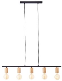 Brilliant - Candelabru KERRY suspendat pe cablu 5xE27/40W/230V negru/bambus