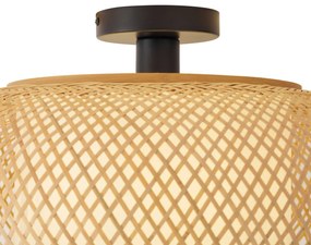 Plafonieră Japandi din bambus cu interior alb - Liva