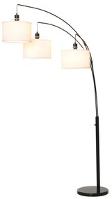 Lampa de Podea HOMCOM cu 3 Lumini si Brate Flexibile Baza din Marmura Inaltime 205cm | Aosom RO