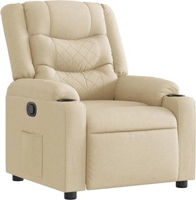 vidaXL Fotoliu rabatabil, crem, material textil