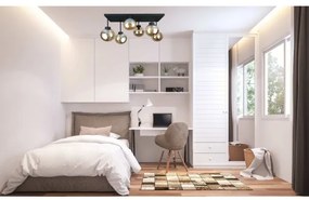 Lustră aplicată DEA 6xE14/60W/230V negru/bej fumuriu