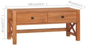 Comoda TV, 100x40x45 cm, lemn de tec reciclat 1, 100 x 40 x 45 cm