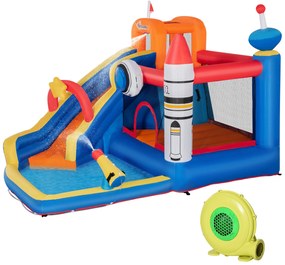 Castel gonflabil 5 in 1 Outsunny pentru copii cu geanta de transport 3,3x2,8x2m | Aosom RO