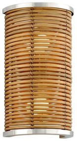 Aplica LUX din Rattan, Otel, Design Industrial Vintage, Carayes