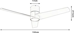ZEVENTI BARROSA Ventilator de tavan LED, 18W/230V, Wi-Fi Tuya + telecomandă