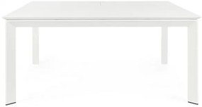 Masă extensibila, din aluminiu, alba, 160/110x160 cm, Konnor, Bizzotto