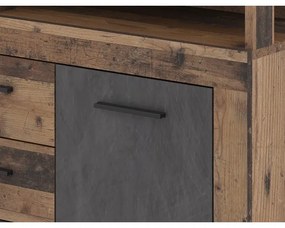 Comodă RUNA, maro închis/antracit