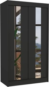 Dulap cu usi glisante si oglinda 120x215 cm, Balton, ADRK Furniture (Culoare: Alb)