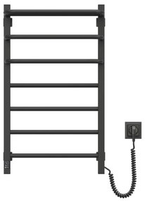 Radiator electric de baie cu termostat FORTIS 350W/230V 80,6 cm IP44 negru dreapta