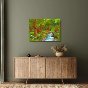 Tablou pe sticlă pentru copii cu animale (70x50 cm)