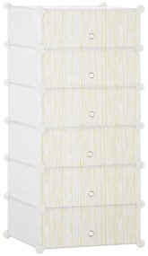 HOMCOM Mobilier pentru incaltaminte modular, 6 cuburi 45x35x17cm din plastic PP si otel, alb | AOSOM RO