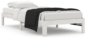 810351 vidaXL Cadru de pat, alb, 90x200 cm, lemn masiv de pin