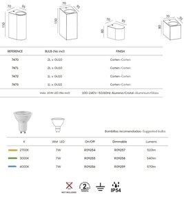 Aplica de perete iluminat exterior ambiental IP54 KANDANCHU 2L