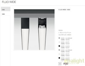 Lustra LED profesionala 36W 3000K FLUO WIDE 1800 neagra 192567