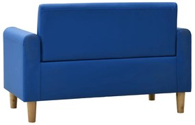 Canapea pentru copii cu 2 locuri, albastru, piele ecologica Albastru