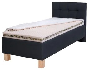 Pat tapițat cu spațiu de depozitare MARIA ONE 90x200 cm, fără saltea, antracit