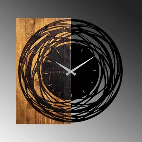 Ceas Decorativ de Perete Wooden Clock 39, Lemn / Metal