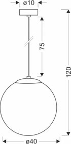 BRILAGI - Pendul suspendat pe cablu POLOS 1xE27/40W/230V Ø 40 cm negru