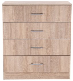 Comodă Miami cu 4 sertare 80x92 cm stejar sonoma-stejar sonoma