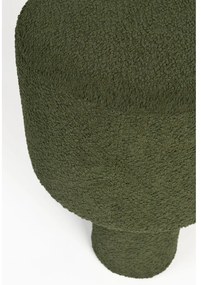 Taburet verde cu tapițerie din țesătură bouclé Marcos – White Label