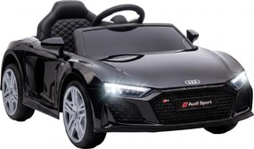 AIYAPLAY Mașinuță Electrică pentru Copii 12V Audi R8 Spyder, 3+ Ani, 3-5 km/h, cu 2 Motoare și Telecomandă, Negru | Aosom Romania