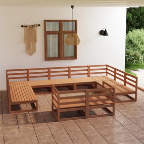 3076212 vidaXL Set mobilier de grădină, 11 piese, lemn masiv de pin