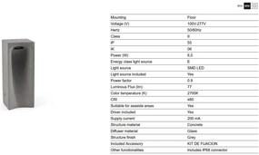 Stalp LED iluminat exterior IP55 GROT 2700K H-40cm gri