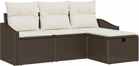 vidaXL Set de canapea cu pernă 4 pcs poliratan