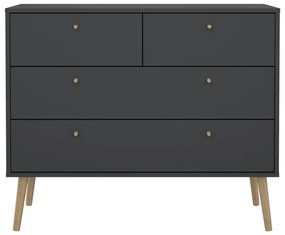 Comodă gri antracit joasă 99x82 cm Bodo – Tvilum