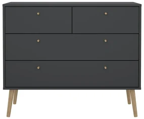 Comodă gri antracit joasă 99x82 cm Bodo – Tvilum