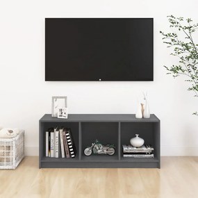Comoda TV, gri, 104x33x41 cm, lemn masiv de pin 1, Gri