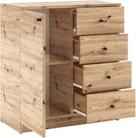Comoda cu usa si patru sertare, 80x40x87cm, Evi, ADRK Furniture (Culoare: Artisan / Artisan)