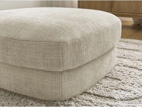 Taburet bej cu tapițerie din chenille Leonore – Bobochic Paris