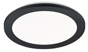 Plafoniera rotundă neagră 26 cm cu LED inclus, reglabil în 3 trepte, IP44 - Lope