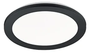 Plafoniera rotundă neagră 26 cm cu LED inclus, reglabil în 3 trepte, IP44 - Lope