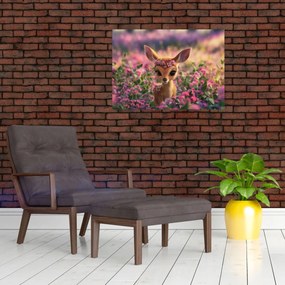 Tablou pe sticlă - Căprioară Drăgălașă (70x50 cm)