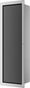 Raft incastrat pentru perie WC Balneo Wall Box L si hartie igienica deschidere stanga finisaj negru 68 cm
